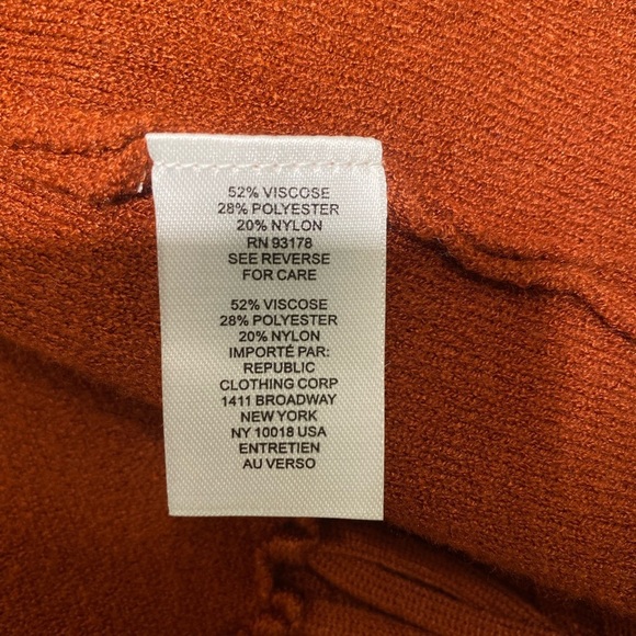 Tahari Terracotta fringe Cardigan Sweater - Picture 5 of 7